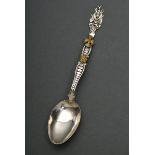 Ottoman ceremonial spoon with sultan's flag, sculptured dove and rose, Turkey 19th century, unknown