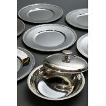 11 Teile Tafelsilber mit klassischem Blattrand, bestehend aus: 10 Wilkens Platzteller (Ø 28cm, Silb