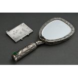 2 Various pieces of Midcentury silver 835 with guilloché decoration and floral engravings: Vanity g