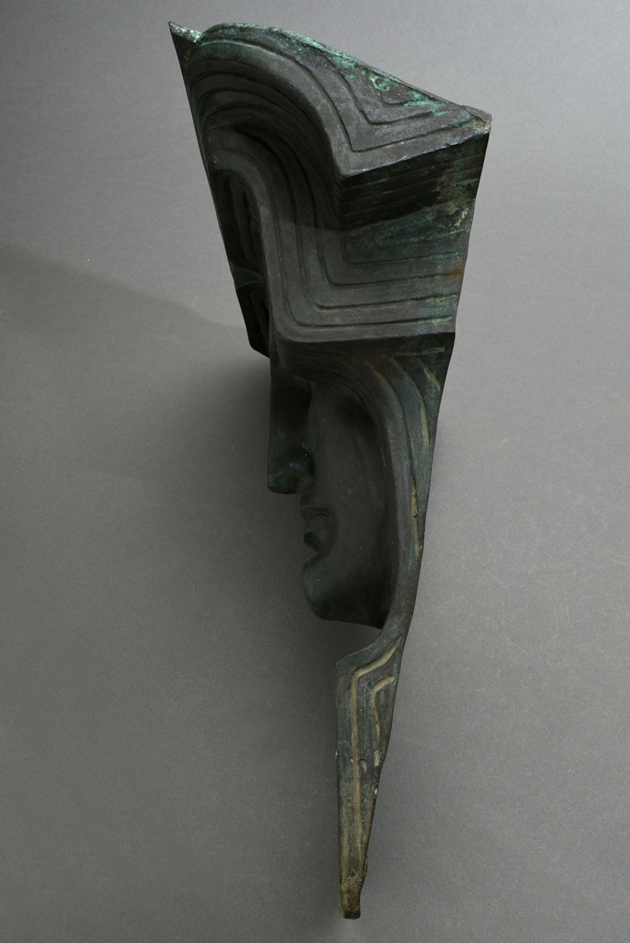 Bock, Arthur (1875-1957) "Large Head", bronze architectural sculpture in abstract Art Nouveau façon - Image 3 of 4