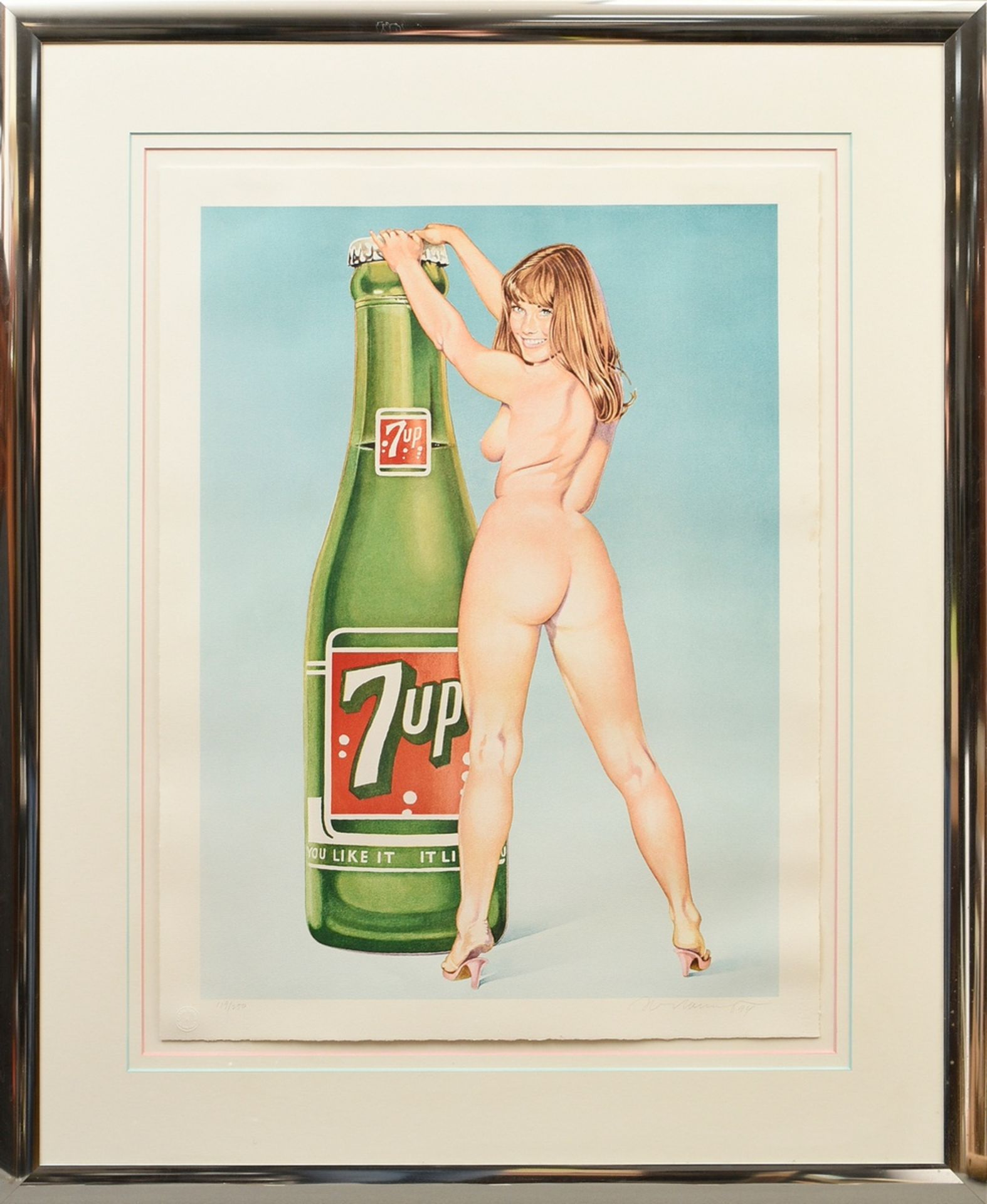 Ramos, Mel (1935-2018) "You Like it - it Likes you (7Up)" 1994, Farblithographie, 119/250, u. sign. - Bild 2 aus 3