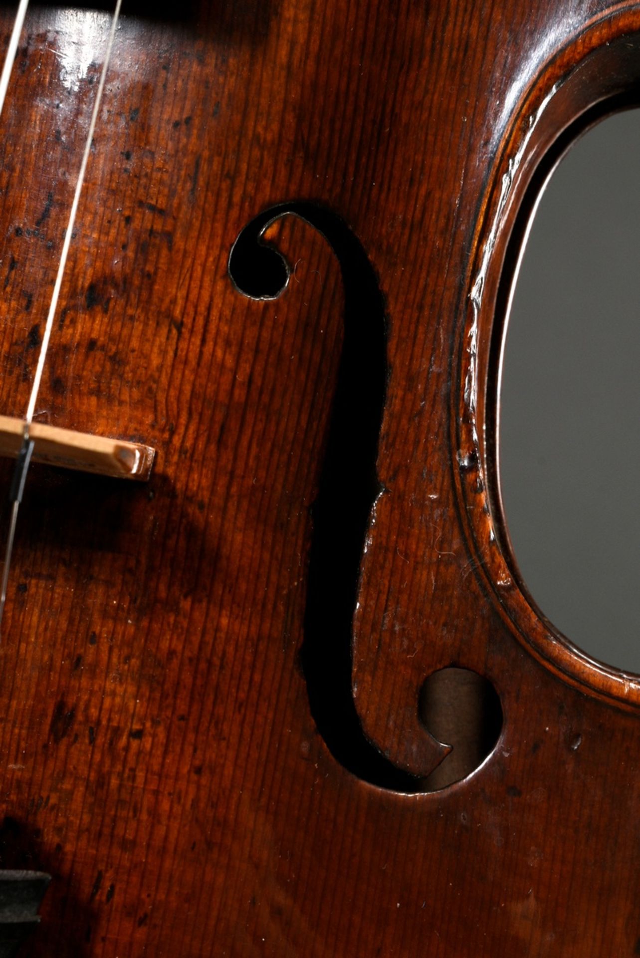 Deutsche Meister Geige, Sachsen Ende 18. Jh., wohl Pfretzschner oder Umkreis, ohne Zettel, einteili - Bild 11 aus 17