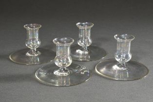 4 Schlichte Glas Leuchter mit irisierendem Überzug, wohl Jean Beck (1862-1938), München um 1920, H.