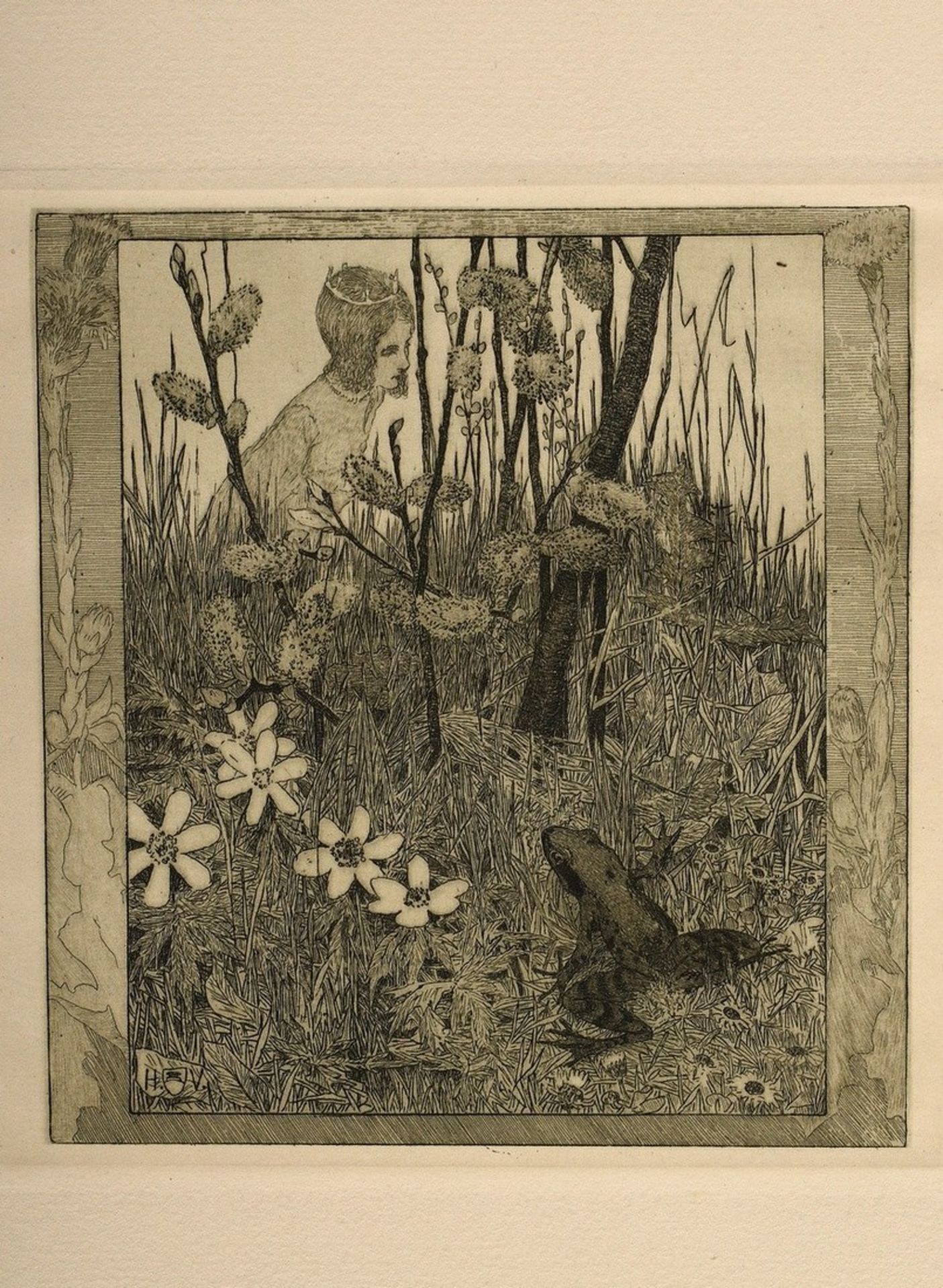 Vogeler, Heinrich (1872-1942) "An den Frühling" 1899/1901, portfolio with 10 etchings and prelimina - Image 7 of 25