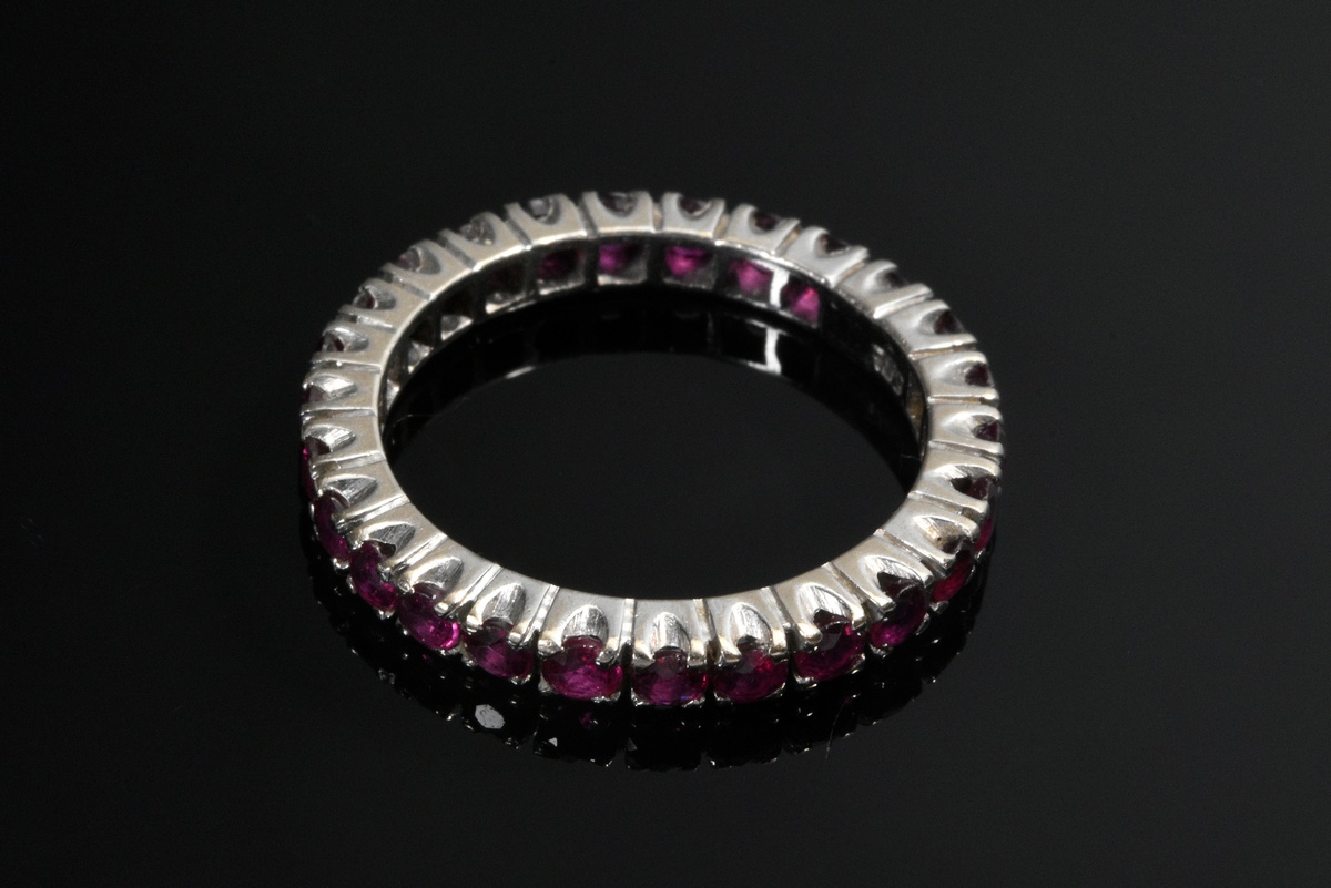 White gold 585 memory ring with rubies (together approx. 1.30ct), 3.2g, size 55 - Image 3 of 3