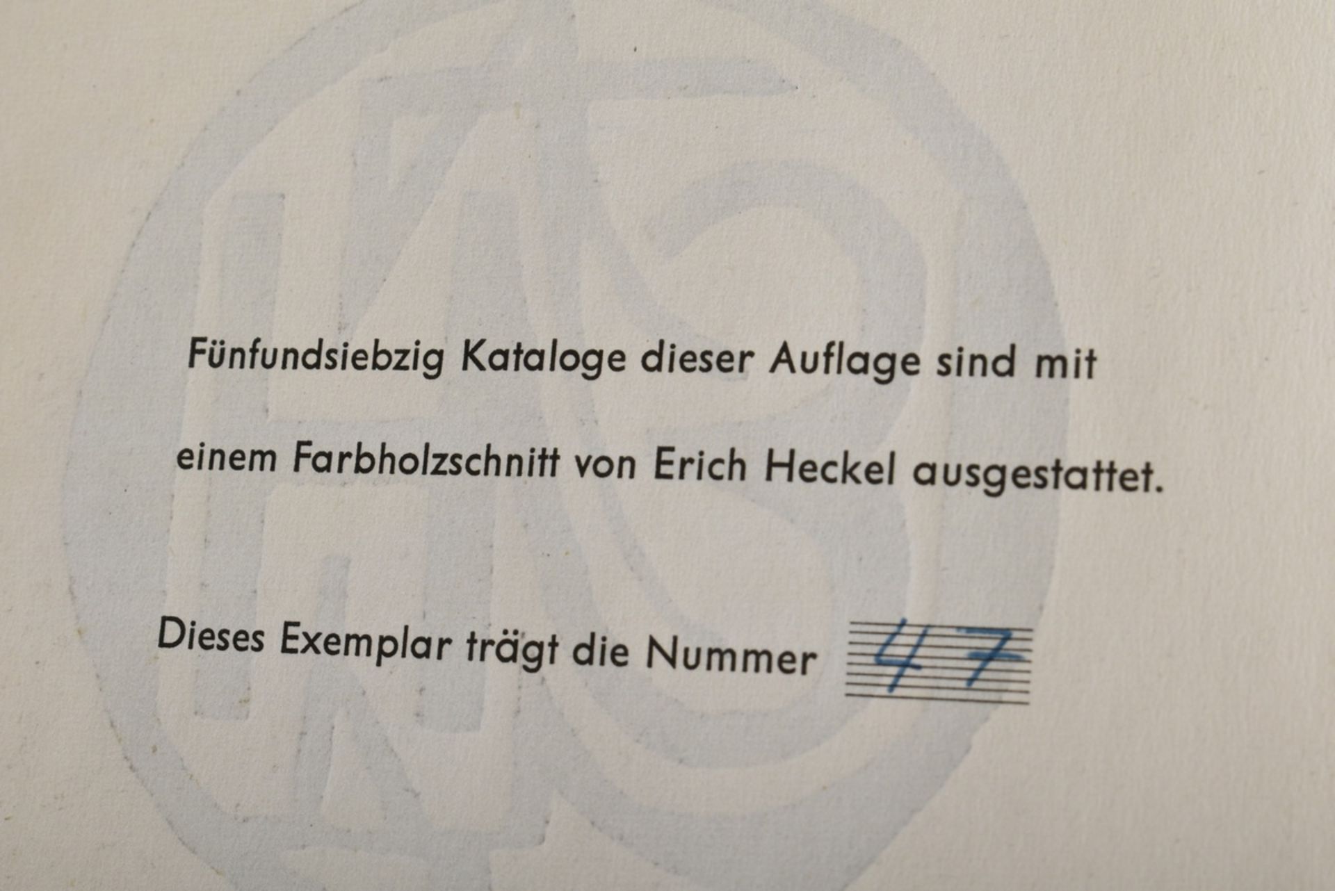 Heckel, Erich (1883-1970) exhibition catalogue of the Kunstverein Hamburg ‘Erich Heckel - Zur Volle - Image 3 of 4