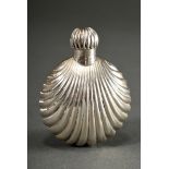 Shell-shaped flacon with screw cap, MZ: James Dixon & Sons, Sheffield 1898, silver 925, 33g, h. 7cm