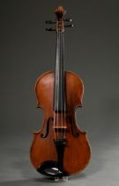 Deutsche Geige, wohl Sachsen um 1900, Zettel innen “Antonius Stradivarius Cremonensis, Faciebat Ann
