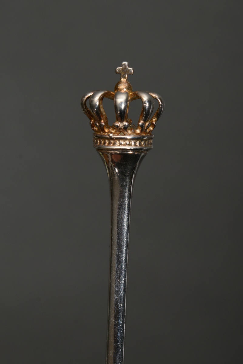 5 Danish cocktail spoons with sculpted crown on the handle and engraved flag of the ‘Reederei Ahren - Image 5 of 5