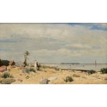 Vorgang, Paul (1860-1927) "Beach Walk" 1883, oil/canvas, sign./dat. lower left, 30.5x50.5cm (w.f. 3