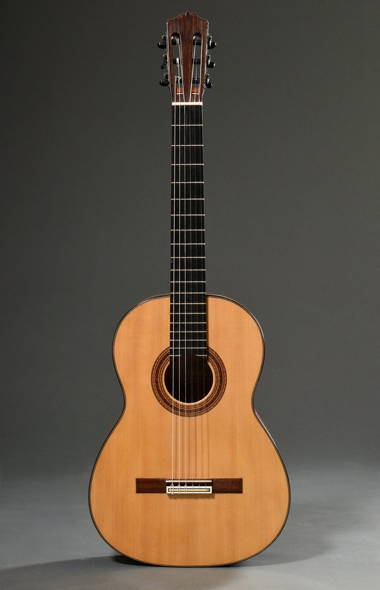 Master guitar model "Sonora" 2018, Michael Wichmann, Hamburg, signed, spruce top, two-piece back ma