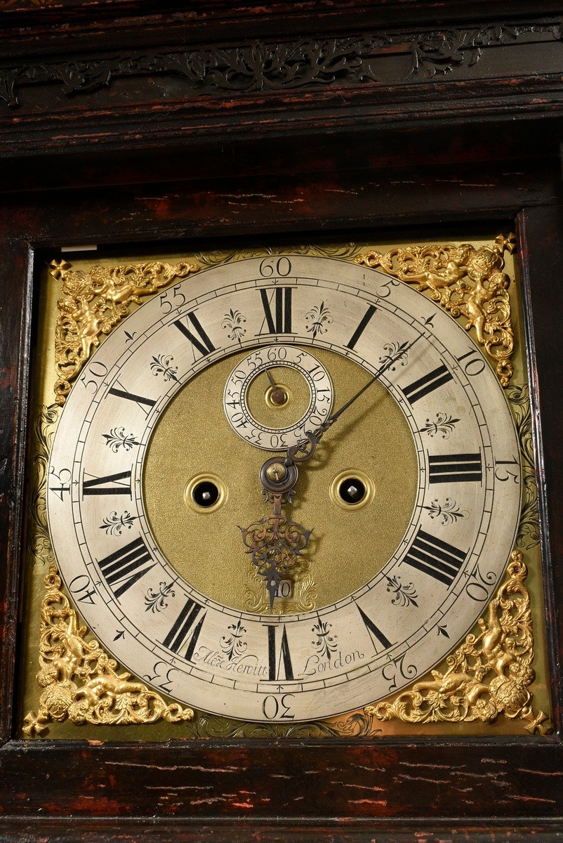 William and Mary grandfather clock by Alexander Hewitt (* 1671) in a plain case with lateral column - Image 7 of 18