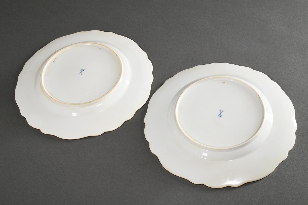 2 Various Meissen dinner plates "Hofdrache" in black and coral red with gold decoration, 1924-1934, - Image 3 of 4