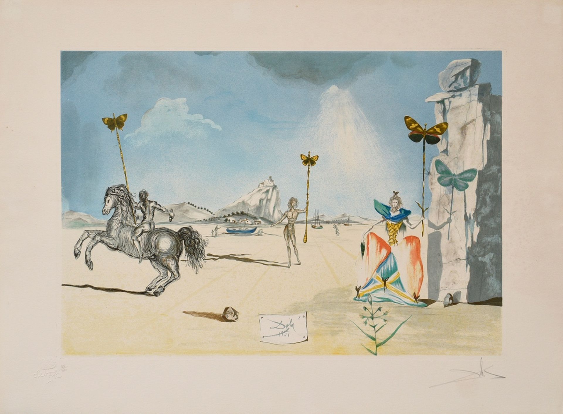 Dali, Salvador (1904-1989) "Hommage à Papillon", Radierung/Mischtechnik, 207/300, u. sign./num., u. - Bild 2 aus 4