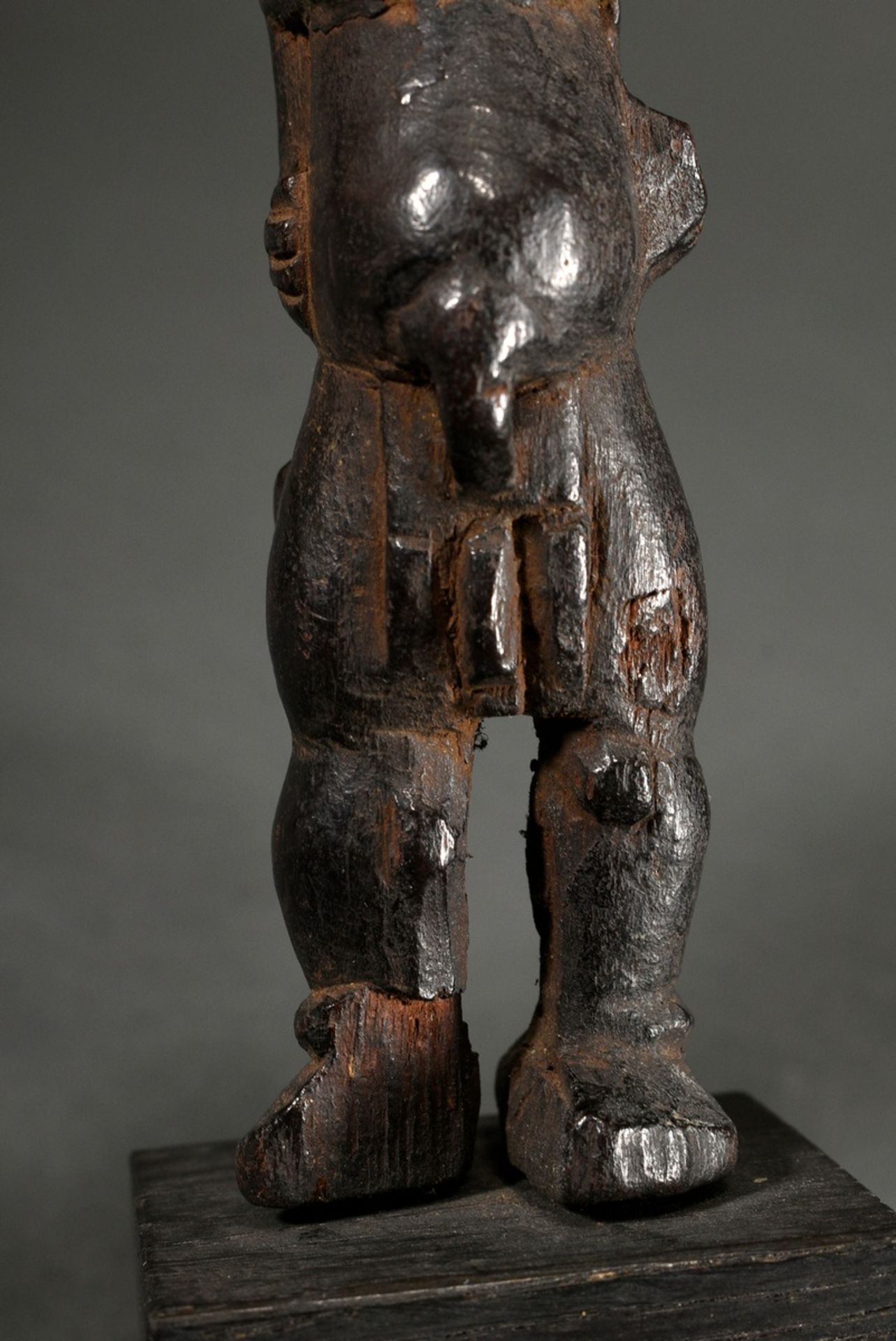 Ancient figure of Lulua, Central Africa/ Congo (DRC), early 20th c., wood, head, face and coiffure  - Image 5 of 10