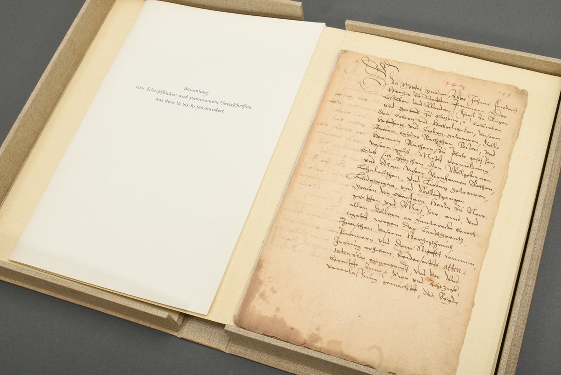 Sammlung von 40 preußischen Schriftstücken und prominenten Unterschriften aus dem 16.-20.Jh., u.a.: - Bild 7 aus 10