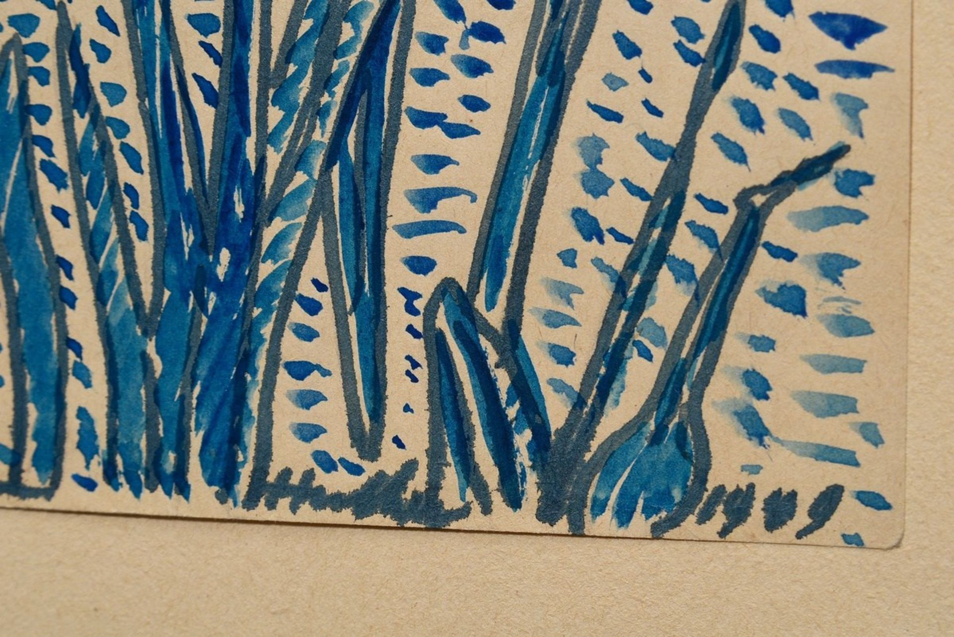 Hüther, Julius (1881-1954) "Blumen", Tinte, u. sign./dat., auf Papier montiert, 14,8x10,4cm (29,7x2 - Bild 3 aus 3