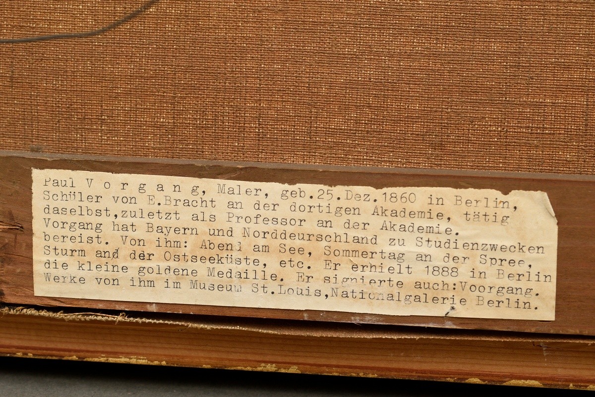 Vorgang, Paul (1860-1927) "Beach Walk" 1883, oil/canvas, sign./dat. lower left, 30.5x50.5cm (w.f. 3 - Image 5 of 5
