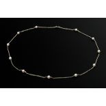 White gold 750 necklace with cultured pearls (Ø 4.7mm), 4.9g, l. 54cm