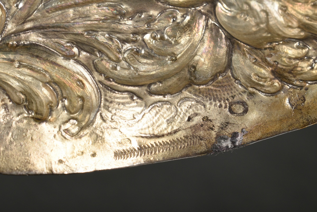 Oval Baroque display plate with embossed decoration "David with the head of Goliath in a wide lands - Image 6 of 8