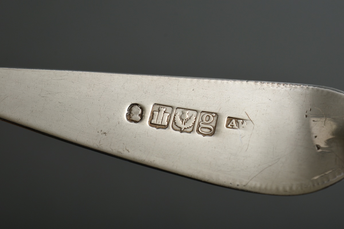 English Berryspoon with embossed relief ‘Fruits’ on the spoon and engraved heraldic animal ‘Winged  - Image 3 of 5