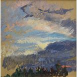 Illies, Otto (1881-1959) "Falkensteiner Ufer/Elbe", oil sketch/painting plate, l.r. sign., oil sket