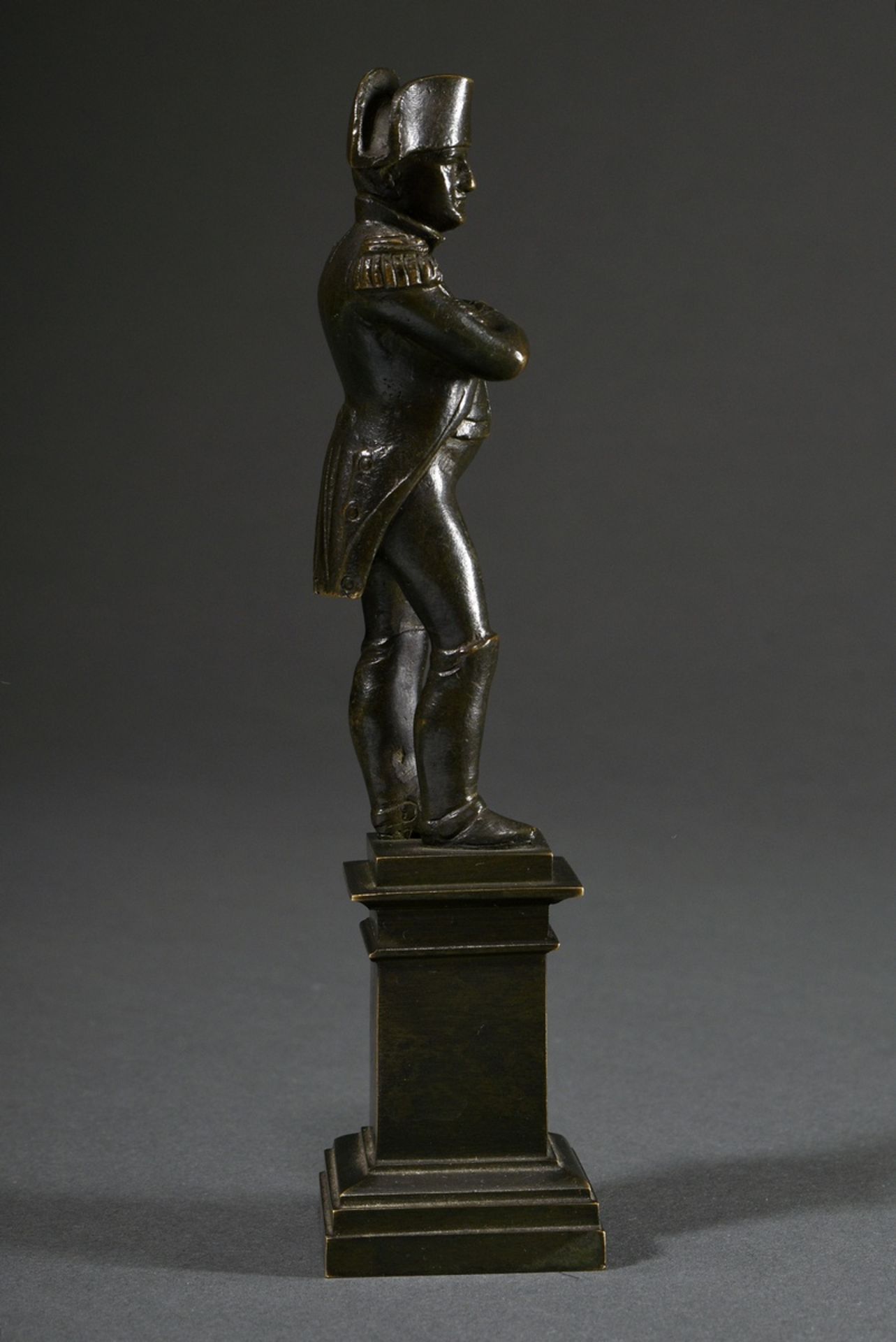 Bronze "Napoleon Bonaparte" on square pedestal, 19th c., patinated, h. 17cm (with base) - Image 2 of 6