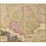 Homann, Johann Baptist (1664-1724) "Provincia Indigenis dicta La Provence divisa in omnes suos..." 