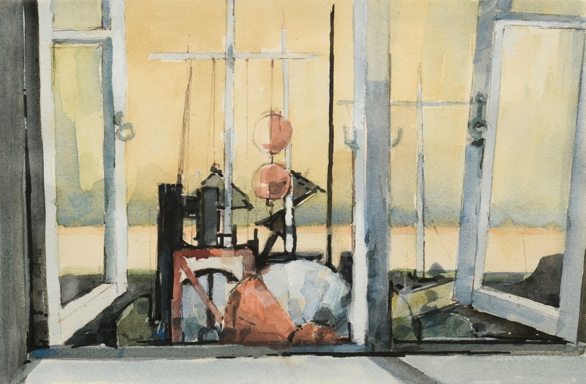 Tegtmeier, Claus (*1946) "In the old pilot station", watercolour, sign./titl. on bottom, verso sign