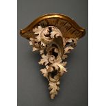 Coloured wall console in Baroque style with partial gilding, Florence approx. 1900/1920, carved woo