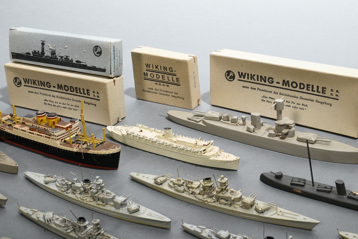 66 Wiking ship models, some in original box, consisting of: 15 model boats (3x "Gneisenau Scharnhor - Image 17 of 19