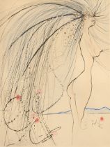 Dali, Salvador (1904-1989) "Diane de Poitiers" 1973, Radierung, handcolor. und -gehöht, 3/150, u. s