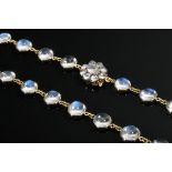 Rose gold 585 necklace with moonstone cabochons, 19.2g, l. 48cm
