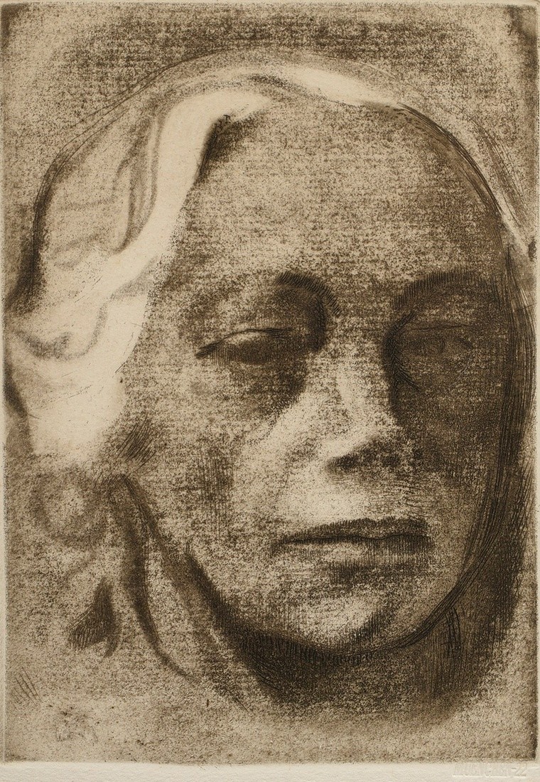 Kollwitz, Käthe (1867-1945) ‘’Self-portrait‘’ 1912, etching, dry stamp "Muenchen-22" on the lower r