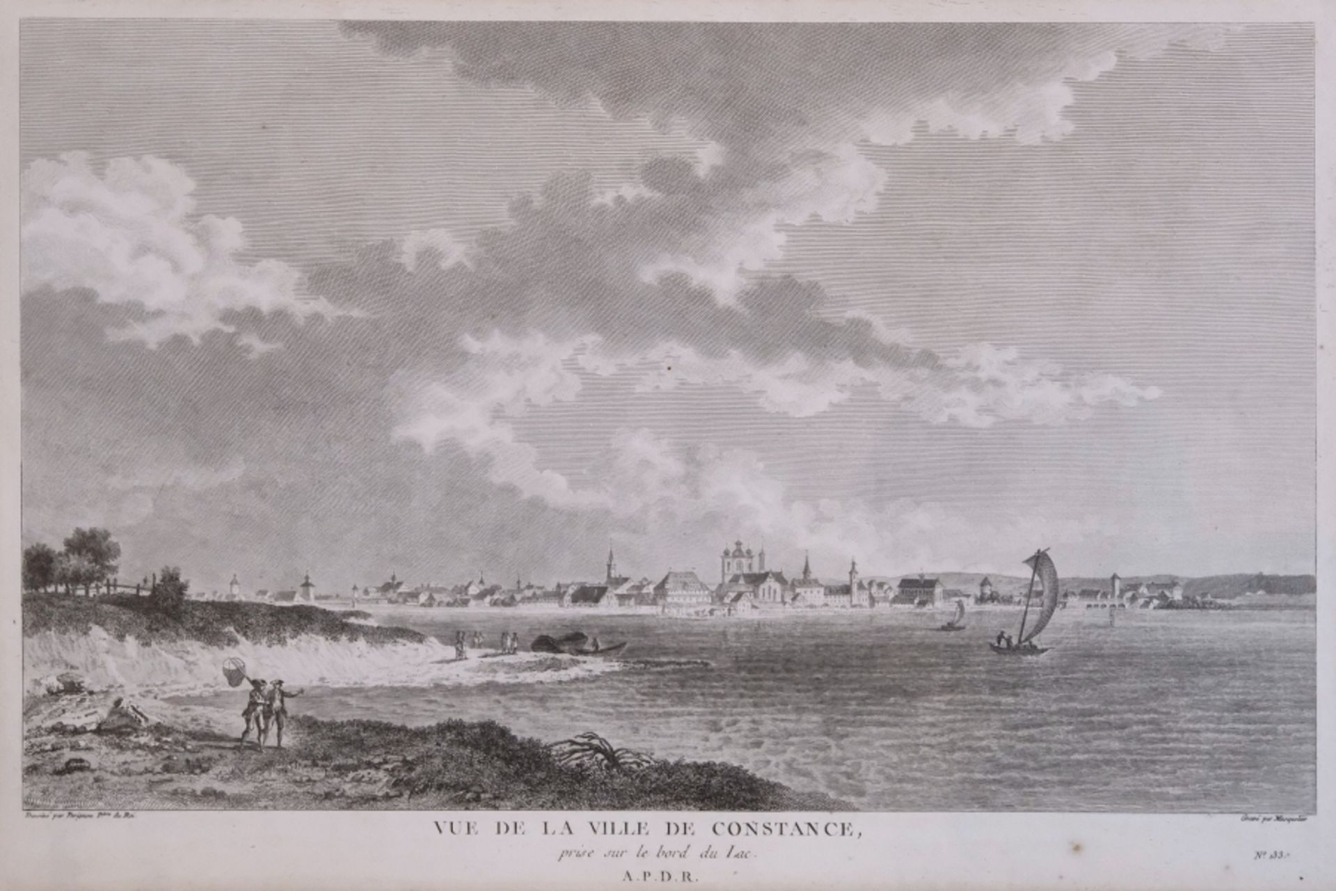 KONSTANZ, "Vue de la ville de Constance, prise sur le bord du Lac; No. 133", Louis Joseph Masquelie