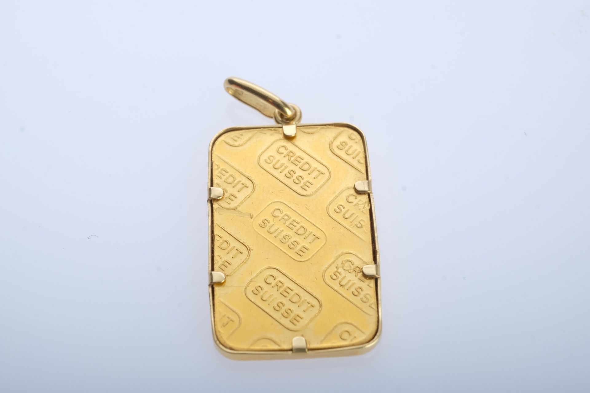 ANHÄNGER Goldbarren 999,9 fine gold, 5g, mit Anhängeröse 750 GG für eine Kette, 2,2x1,5cm, L gesamt - Image 2 of 2