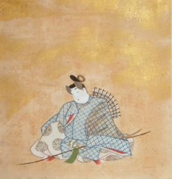 SHOKAN Iwamoto (ca. 1790-1850) "Ariwara no Narihira", einer der 100 Dichter Japans. Tuschmalerei au