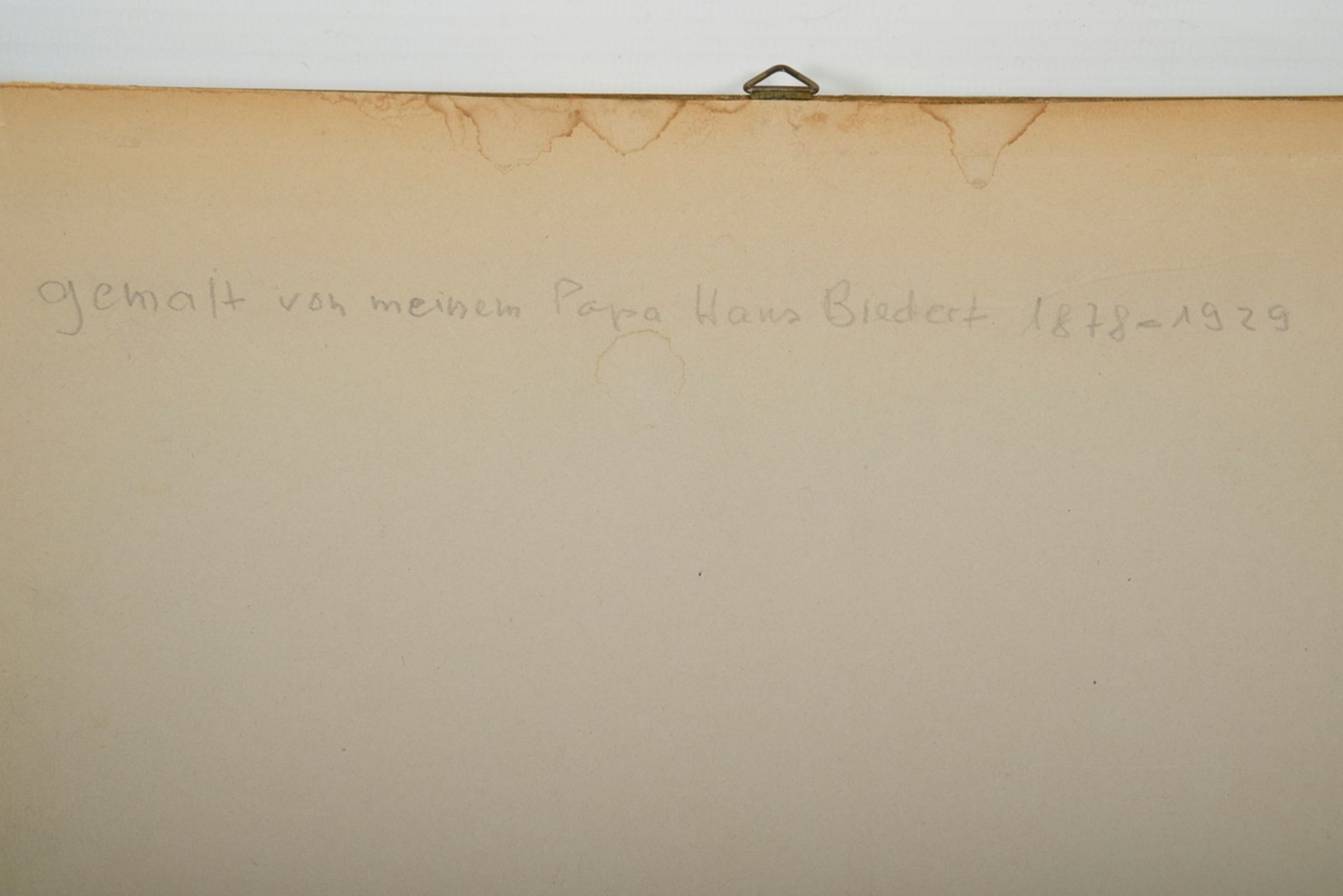 BIEDERT Hans (1878-1929) "Quitte", Aquarell. Sichtbarer Ausschnitt 14,5 x 22 cm, PP, R 24 x 32 cm. - Bild 4 aus 4