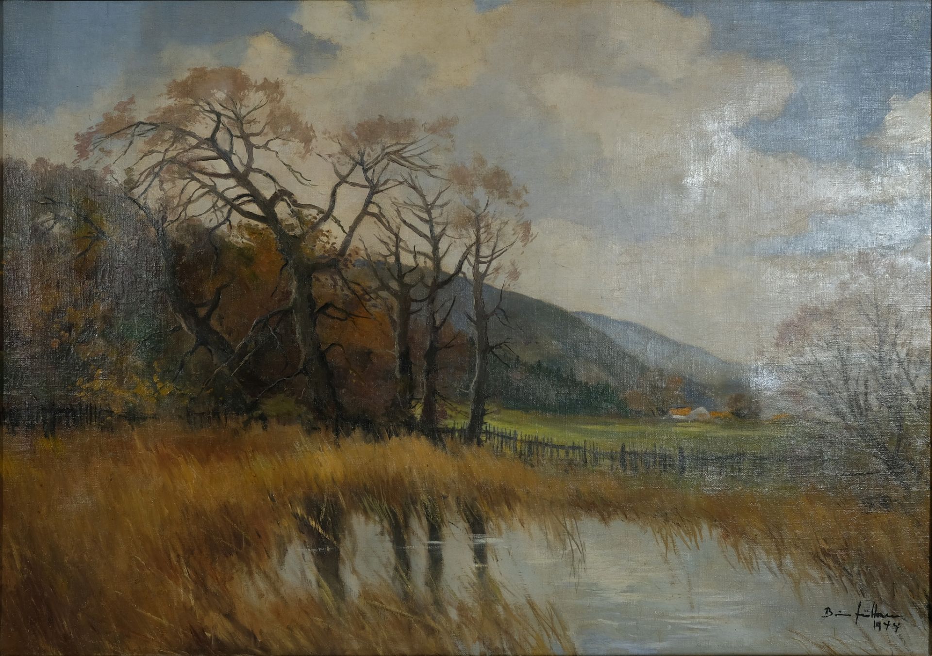 JÜTTNER Bruno (1880-1965) "Herbstlandschaft", Öl auf Leinwand, 1944. Rechts unten signiert und dati