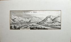 BELLINZONA "Bellinzona vulgo Bellentz", Kupferstich von Matthäus Merian d. Ä. (Basel 1593-Schwalbac