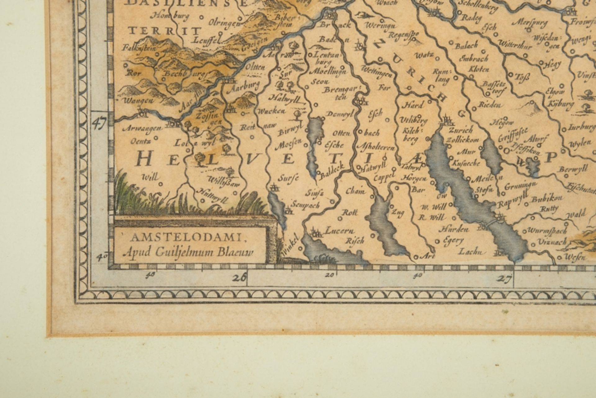LANDKARTE "Wirtenberg" und "Svevia"; Historischer Kupferstich, coloriert; links unten links signier - Image 4 of 4