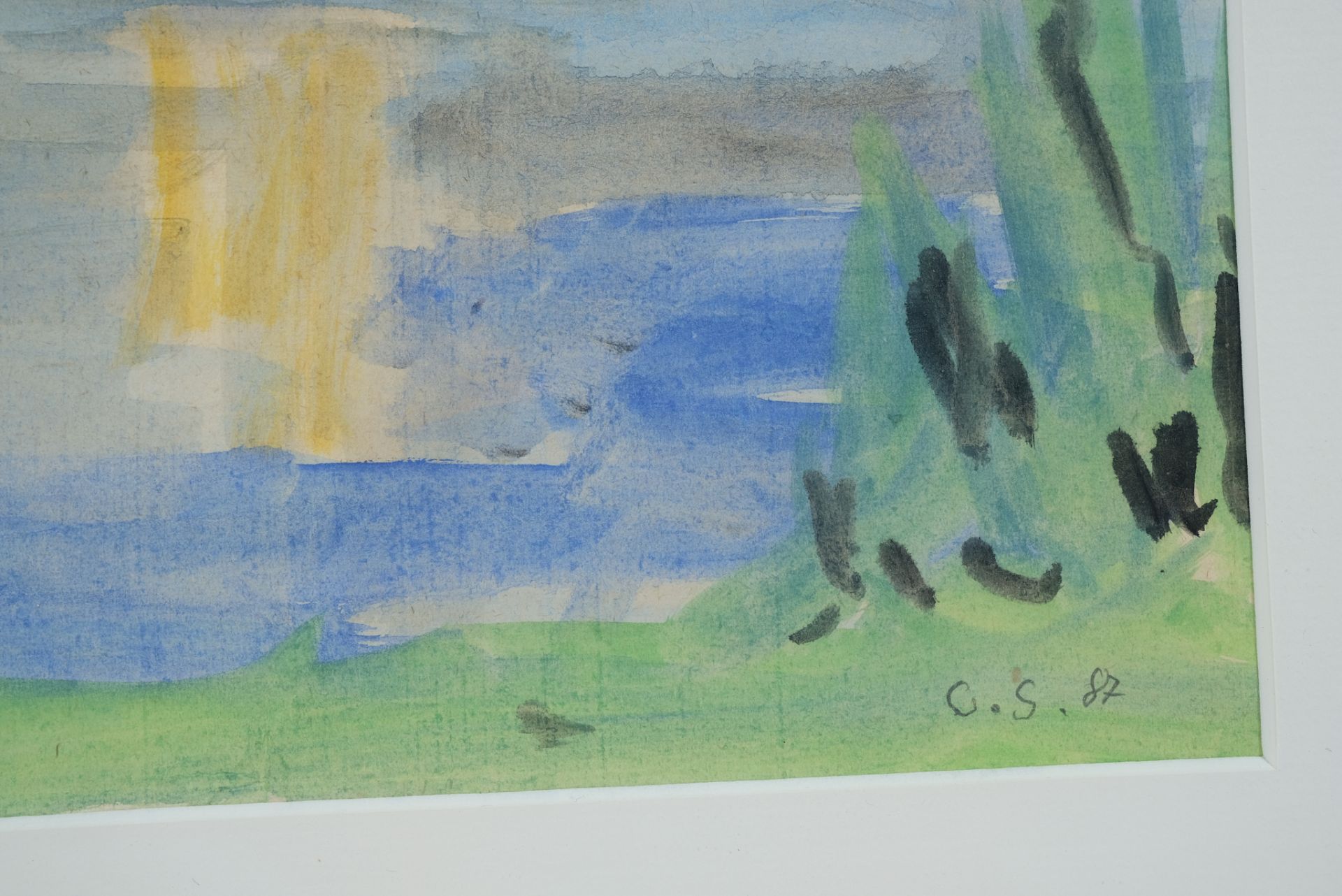 MONOGRAMMIST C.S. "Drei Grazien" weibliche Akte im Wasser stehend, Aquarell, rechts unten monogram - Bild 2 aus 3