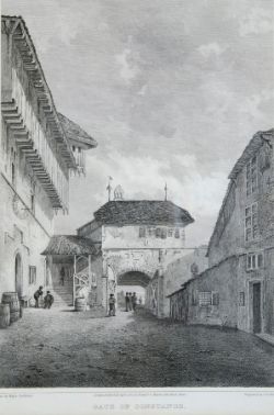 KONSTANZ, "Gate of Constance", Stahlstich um 1840, 23x17cm (Abb. in PP), R:36x28cm.