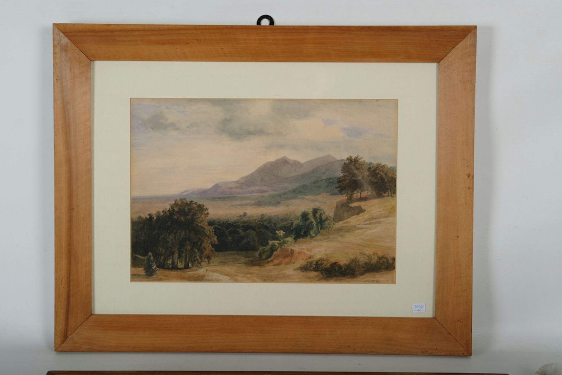 UNBEKANNT "Blick in die Berge", Aquarell. Blick in eine weite bergige Landschaft. Sichtbarer Aussch - Bild 2 aus 2