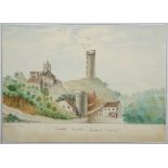 GIROUX André (1801-1879) "Castell Rosselo", Aquarell. Im Aquarell mit Bleistift signiert "A. GIROUX
