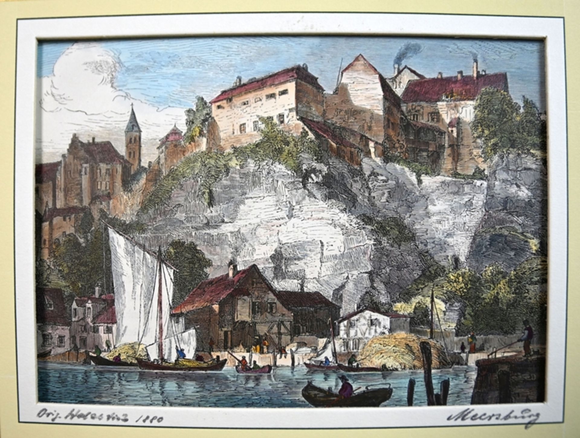 MEERSBURG "Meersburg.", kolorierter Holzstich um 1880 nach Vorlage von Gustav Schönleber (1851 Biet - Image 2 of 4