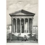 NIMES "Maison carrée Nismes. Languedoc", Lithographie von Jean Charles Léon Danjoy (1806 - 1862) na