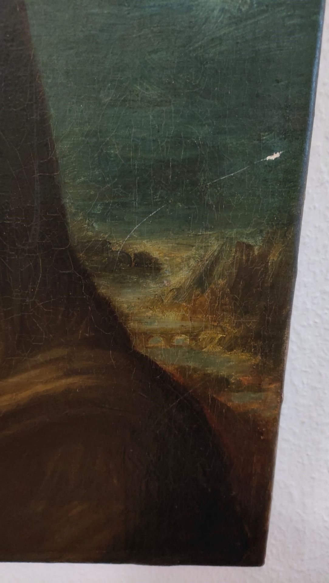 UNBEKANNT "Mona-Lisa-Kopie", 19. Jh., Öl auf Leinwand, 44x37,5cm, kl. Transportschaden - Bild 5 aus 5