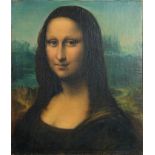 UNBEKANNT "Mona-Lisa-Kopie", 19. Jh., Öl auf Leinwand, 44x37,5cm, kl. Transportschaden