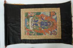 THANGKA "Vajrapani", Farbe auf Textil, buddhistisches Rollbild, zentral Vajrapani, einer der acht g